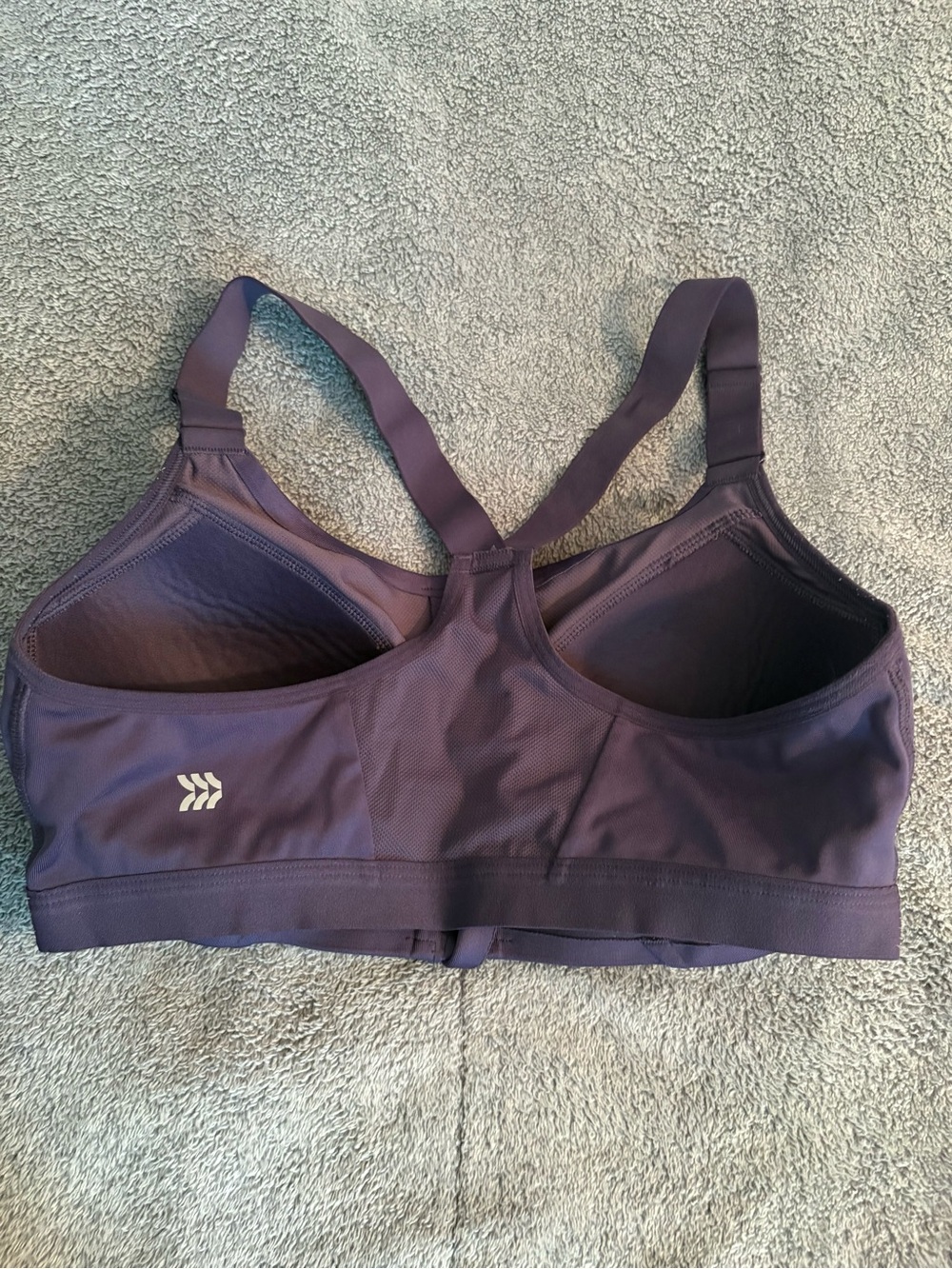 All In Motion Purple Sports Bra 36B Front Zipper Adjustable Straps Padded - Picture 7 of 9